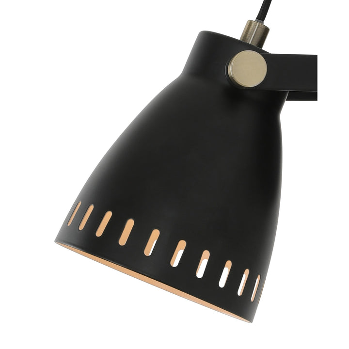 Nelson Lighting NL77259 Bojam Adjustable Wall Lamp 1 Light Matt Black/Antique Brass/Khaki