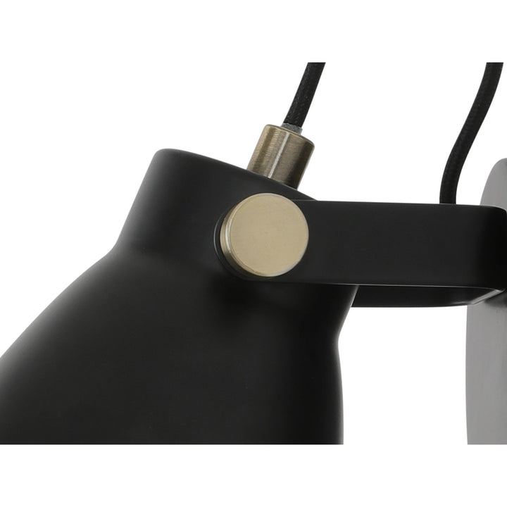 Nelson Lighting NL77259 Bojam Adjustable Wall Lamp 1 Light Matt Black/Antique Brass/Khaki