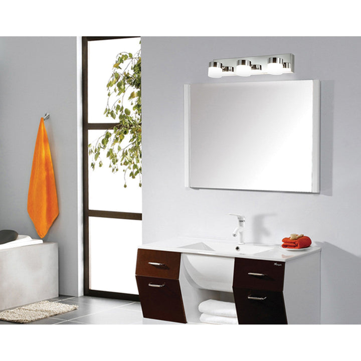 Nelson Lighting NL77449 Bovan Bathroom Wall Lamp Triple Adjustable LED Polished Chrome
