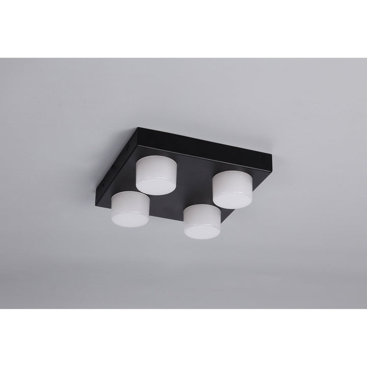 Nelson Lighting NL82189 Bovan Bathroom LED 4 Light Fixed Ceiling Sand Black