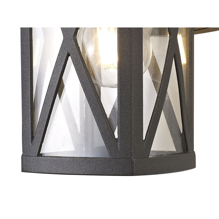 Nelson Lighting NL77829 Brena Outdoor Down Criss Cross Wall Lamp 1 Light Anthracite/Clear Glass