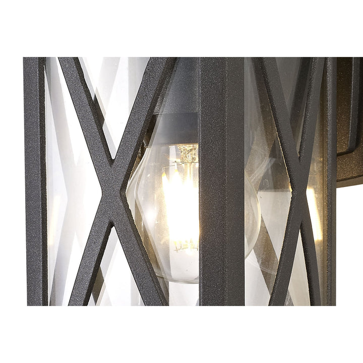 Nelson Lighting NL77829 Brena Outdoor Down Criss Cross Wall Lamp 1 Light Anthracite/Clear Glass