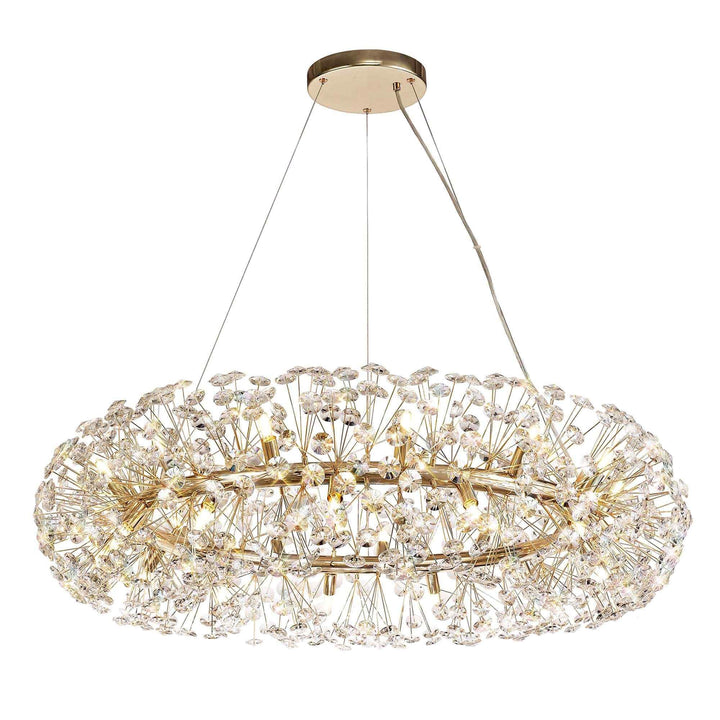 Nelson Lighting NL73999 Brussels Pendant 26 Light French Gold/Crystal
