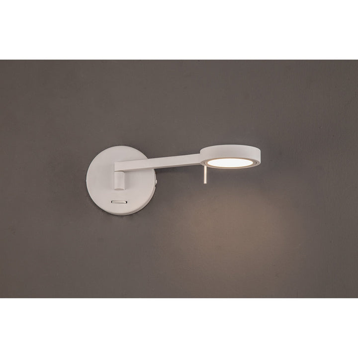 Nelson Lighting NL77969 Burlon Adjustable Wall Lamp / Reader LED Sand White