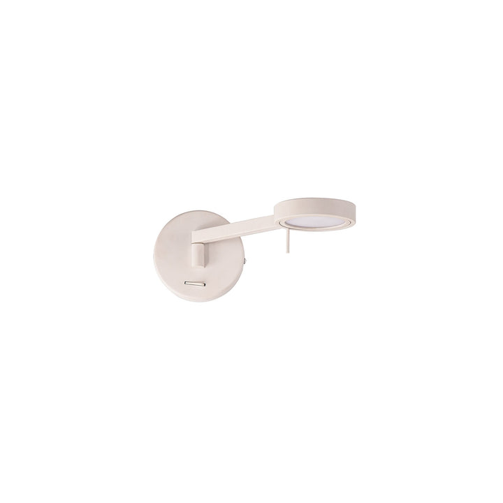 Nelson Lighting NL77969 Burlon Adjustable Wall Lamp / Reader LED Sand White
