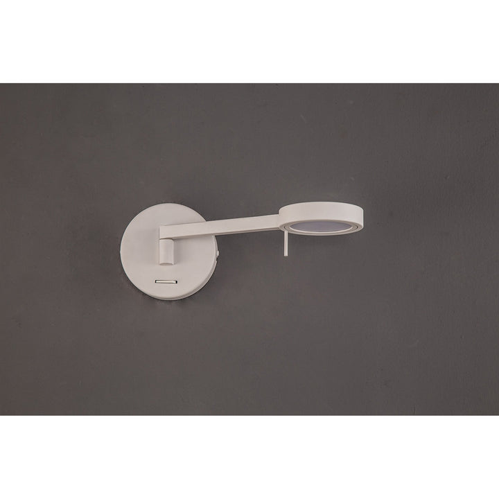 Nelson Lighting NL77969 Burlon Adjustable Wall Lamp / Reader LED Sand White