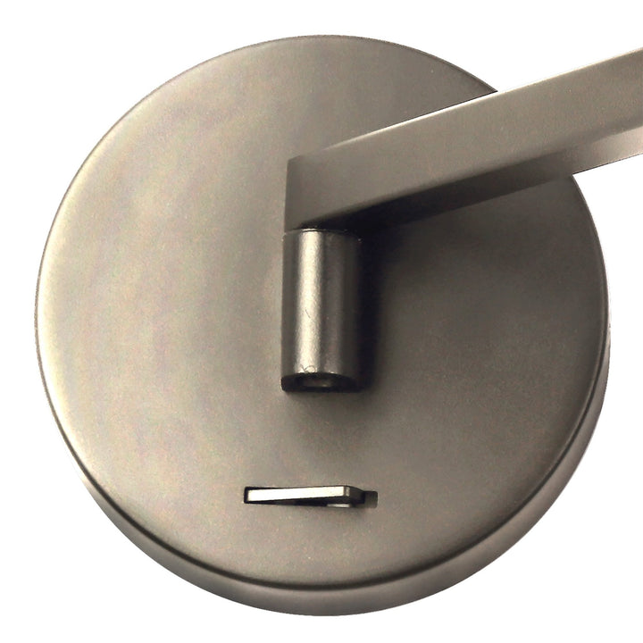 Nelson Lighting NL77989 Burlon Adjustable Wall Lamp / Reader LED Satin Nickel