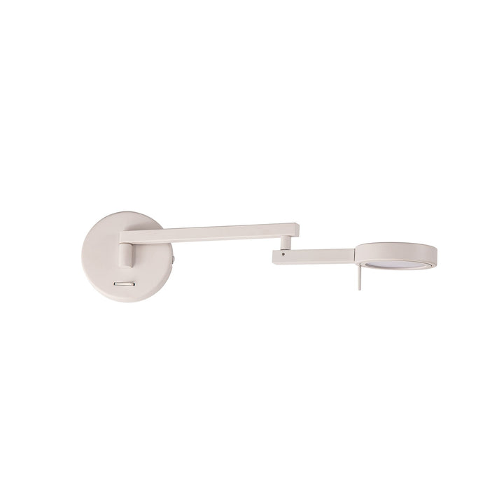 Nelson Lighting NL78009 Burlon Adjustable Swing Arm Wall Lamp / Reader LED Sand White