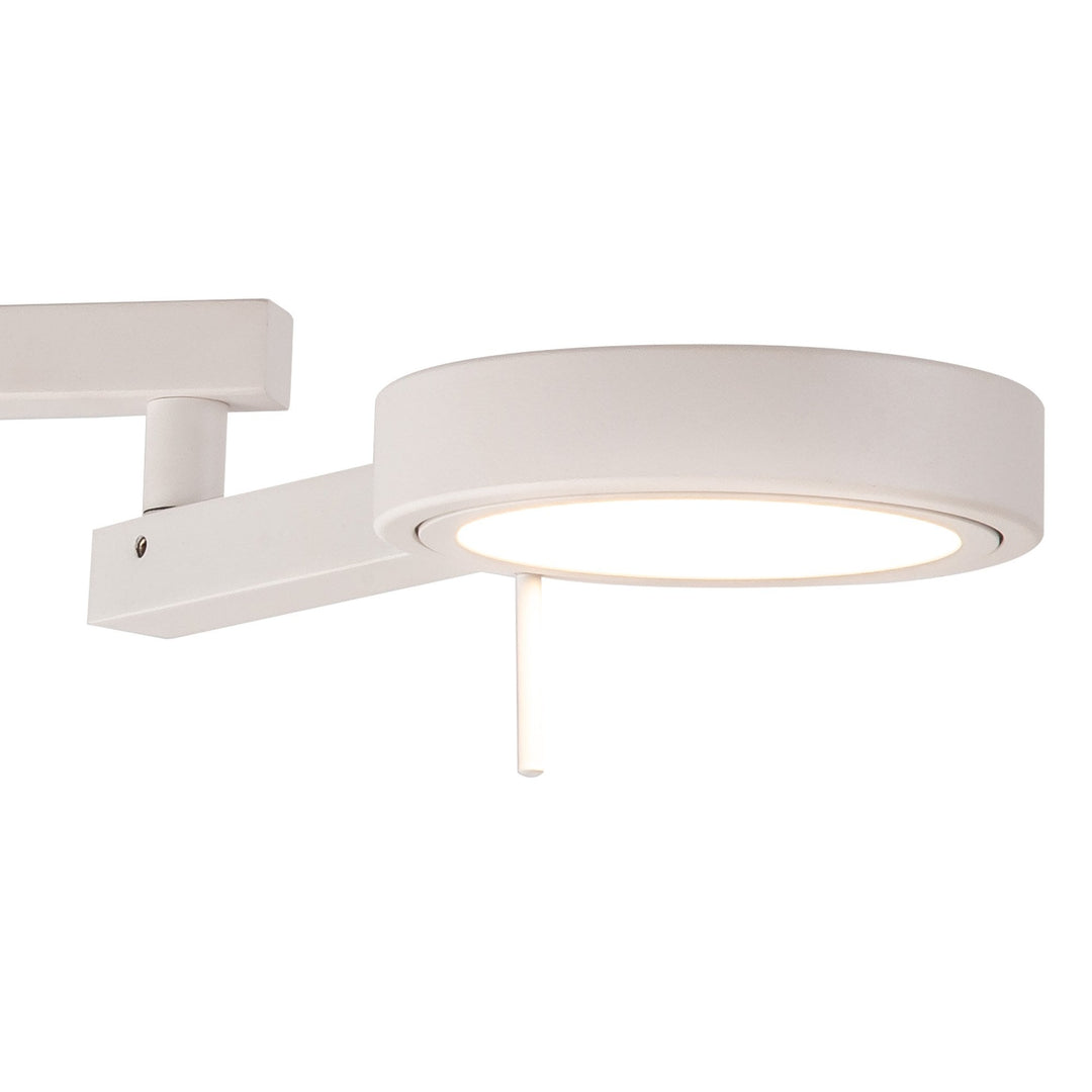 Nelson Lighting NL78009 Burlon Adjustable Swing Arm Wall Lamp / Reader LED Sand White