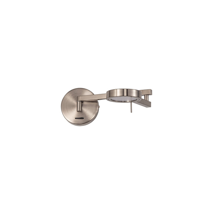 Nelson Lighting NL78029 Burlon Adjustable Swing Arm Wall Lamp / Reader LED Satin Nickel