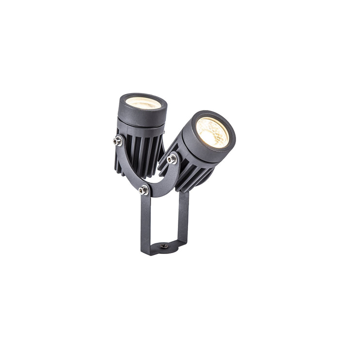 Nelson Lighting NL81789 Caster Outdoor Twin Spike Light LED Grey/Black