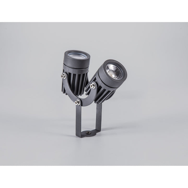 Nelson Lighting NL81789 Caster Outdoor Twin Spike Light LED Grey/Black