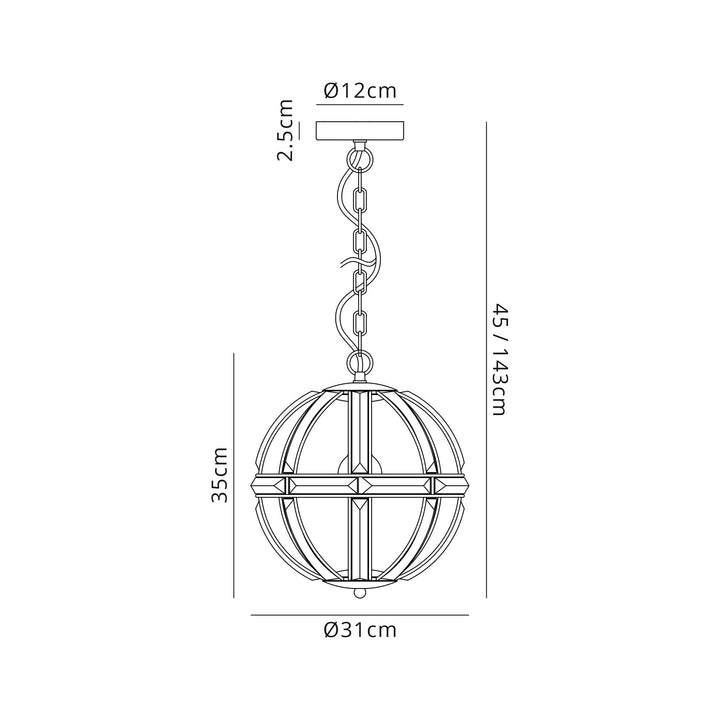 Nelson Lighting NL81379 | Small Round Pendant | 1 Light Polished Nickel