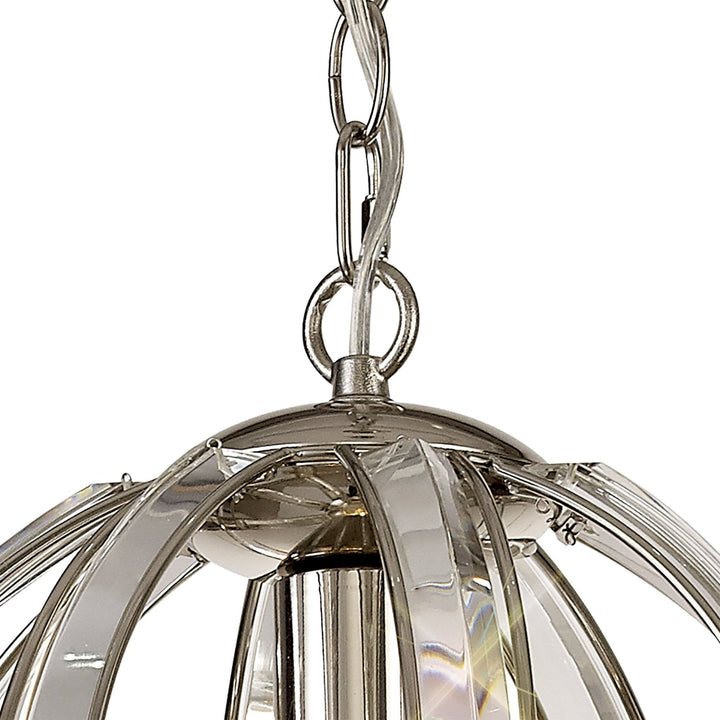 Nelson Lighting NL81379 | Small Round Pendant | 1 Light Polished Nickel