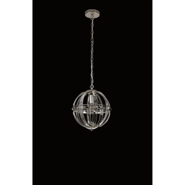 Nelson Lighting NL81379 | Small Round Pendant | 1 Light Polished Nickel