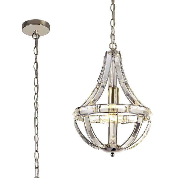 Nelson Lighting NL81399 Char Teardrop Pendant 1 Light Polished Nickel