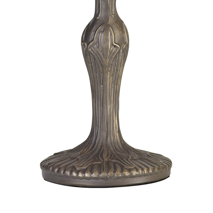 Nelson Lighting NLK00359 Chrisy 1 Light Curved Table Lamp With 30cm Tiffany Shade Beige/Aged Antique Brass
