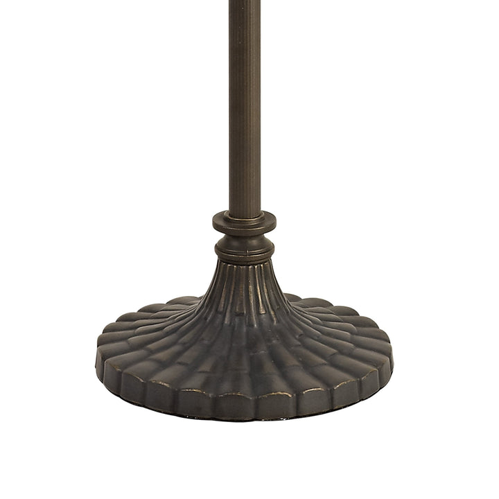 Nelson Lighting NLK00629 Chrisy 2 Light Stepped Design Floor Lamp With 50cm Tiffany Shade Beige/Brass