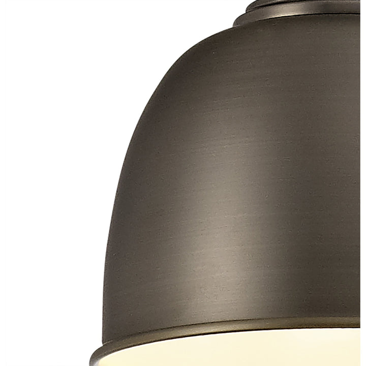 Nelson Lighting NL77369 Corfu Small Pendant 1 Light Antique Silver/Copper/White
