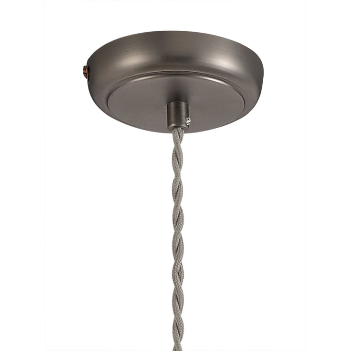Nelson Lighting NL77379 Corfu Medium Pendant 1 Light Antique Silver/Copper/White