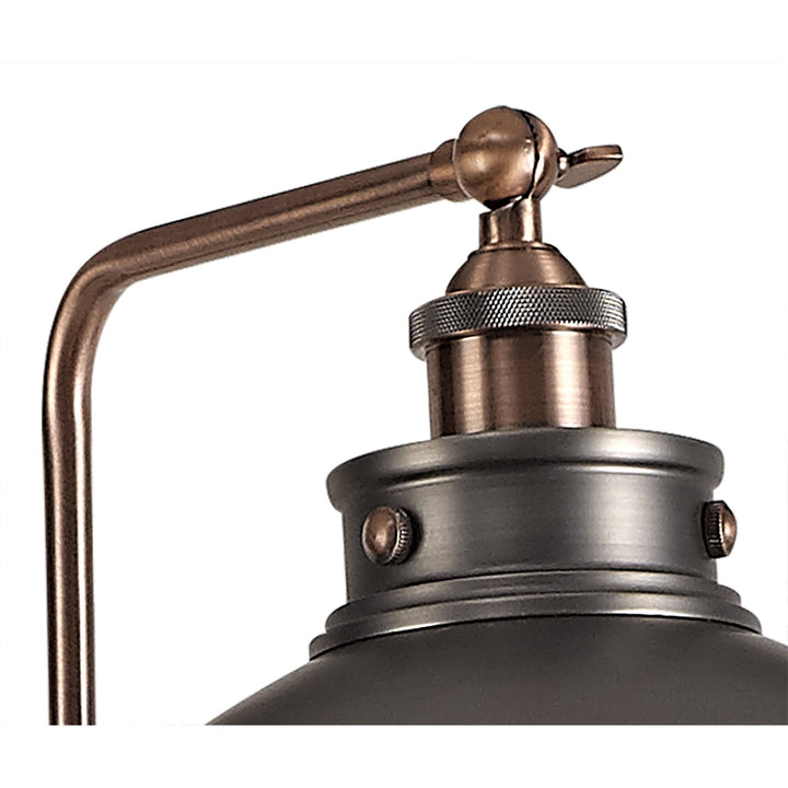 Nelson Lighting NL77419 Corfu Adjustable Floor Lamp 1 Light Antique Silver/Copper/White