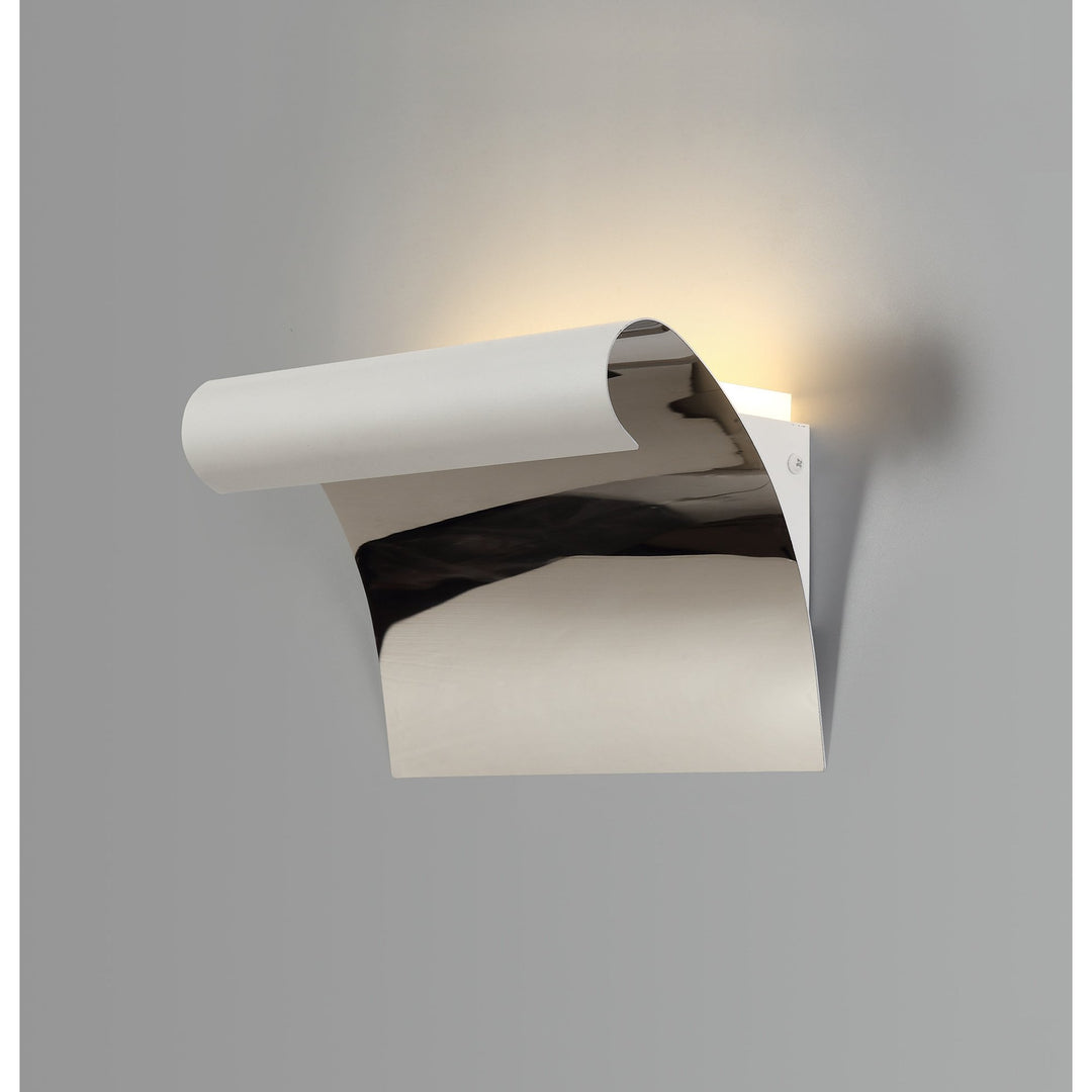 Nelson Lighting NL73759 Dupe Wall Lamp LED Sand White/Polished Chrome