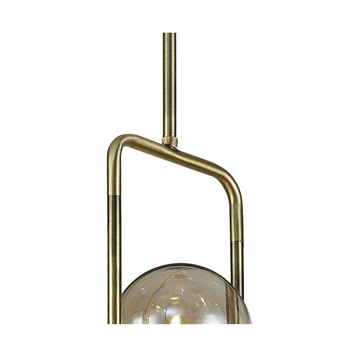 Nelson Lighting NL77329 Dylon Fixed Pendant 12 Light Matt Black/Antique Brass/Cognac Glass