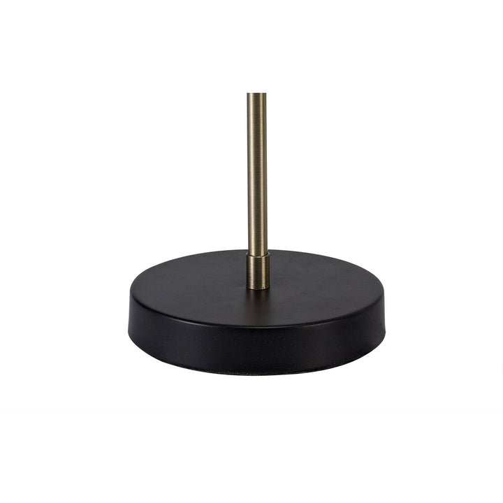 Nelson Lighting NL77349 Dylon Table Lamp 2 Light Matt Black/Antique Brass/Cognac Glass