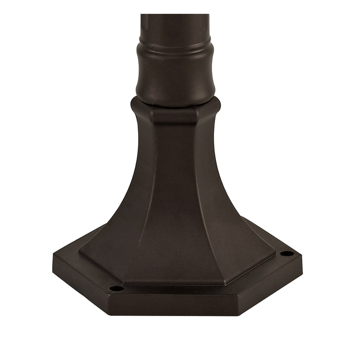 Nelson Lighting NL75589 Ellen Outdoor Post Lamp 1 Light Antique Bronze/Clear Ripple Glass
