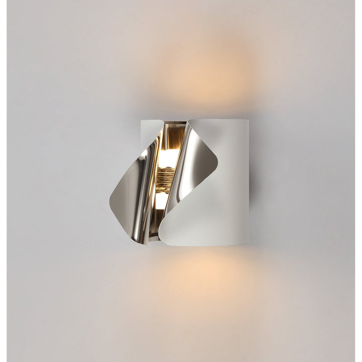 Nelson Lighting NL73669 Eurika Wall Lamp LED Sand White/Polished Chrome