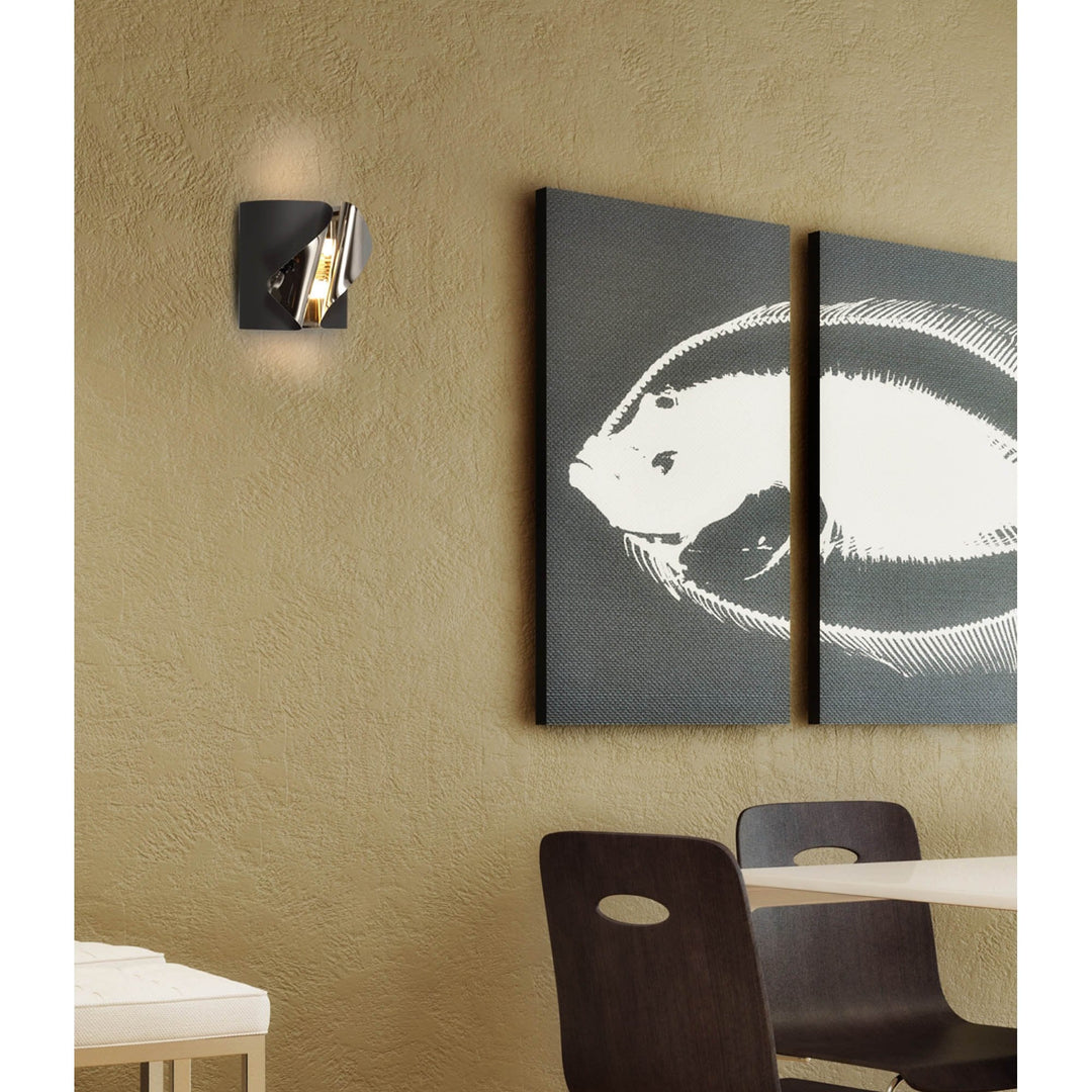 Nelson Lighting NL73679 Eurika Wall Lamp LED Sand Anthracite/Polished Chrome
