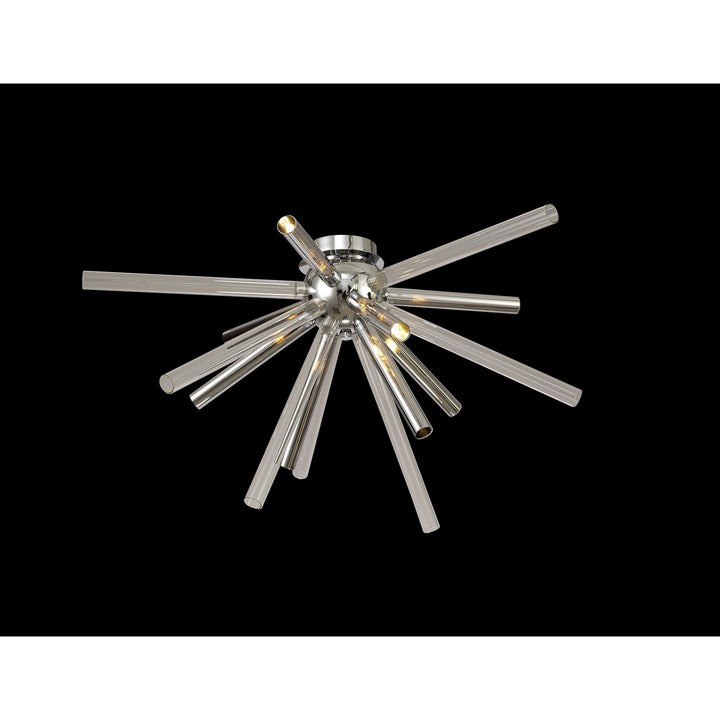 Nelson Lighting NL74039 Fabbio Semi-Flush 8 Light Clear & Chrome/Polished Chrome