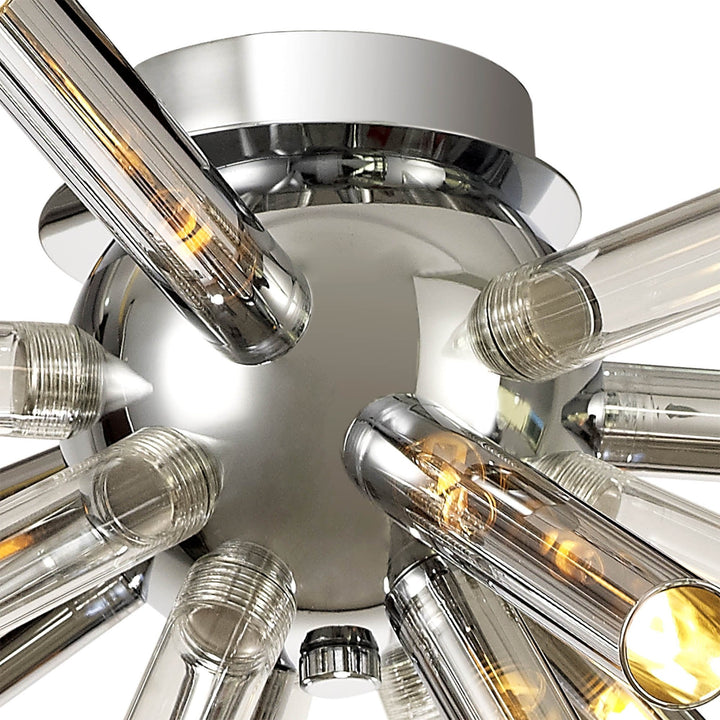 Nelson Lighting NL74039 Fabbio Semi-Flush 8 Light Clear & Chrome/Polished Chrome