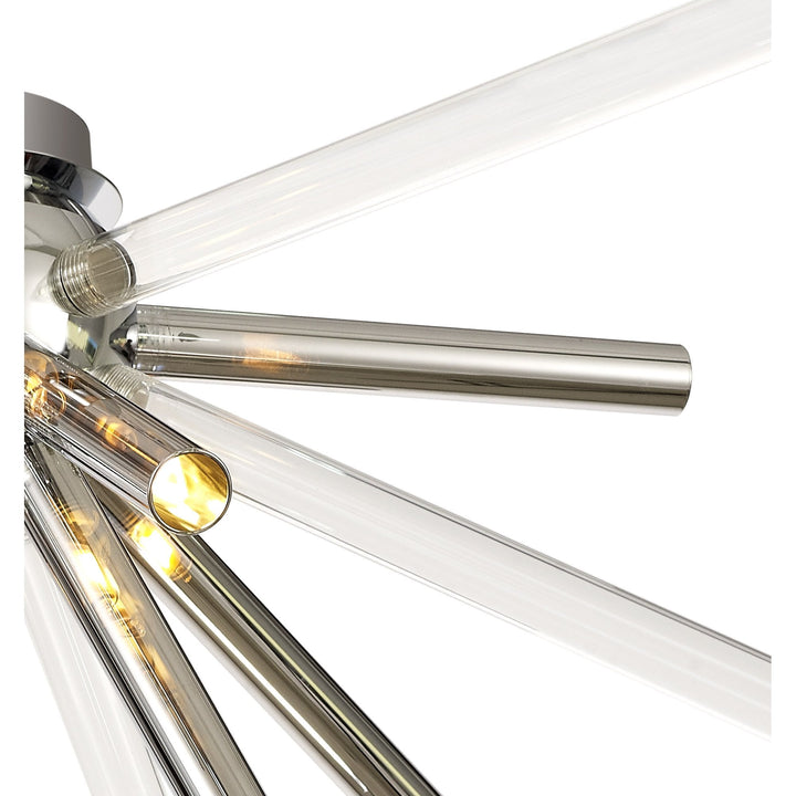 Nelson Lighting NL74039 Fabbio Semi-Flush 8 Light Clear & Chrome/Polished Chrome