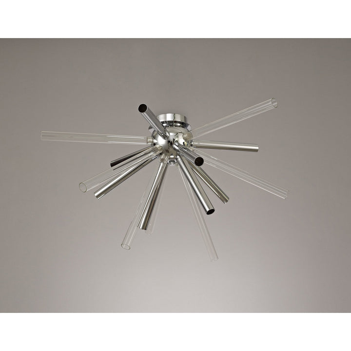 Nelson Lighting NL74039 Fabbio Semi-Flush 8 Light Clear & Chrome/Polished Chrome