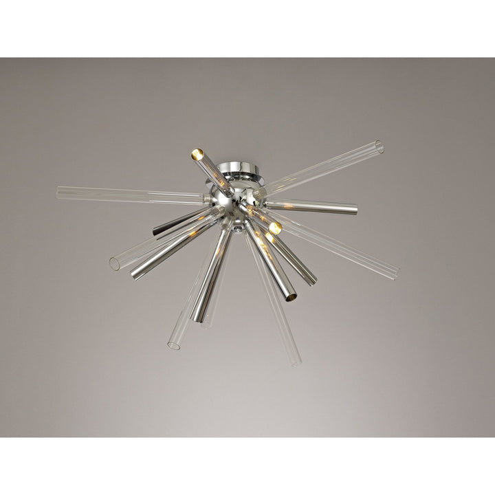 Nelson Lighting NL74039 Fabbio Semi-Flush 8 Light Clear & Chrome/Polished Chrome