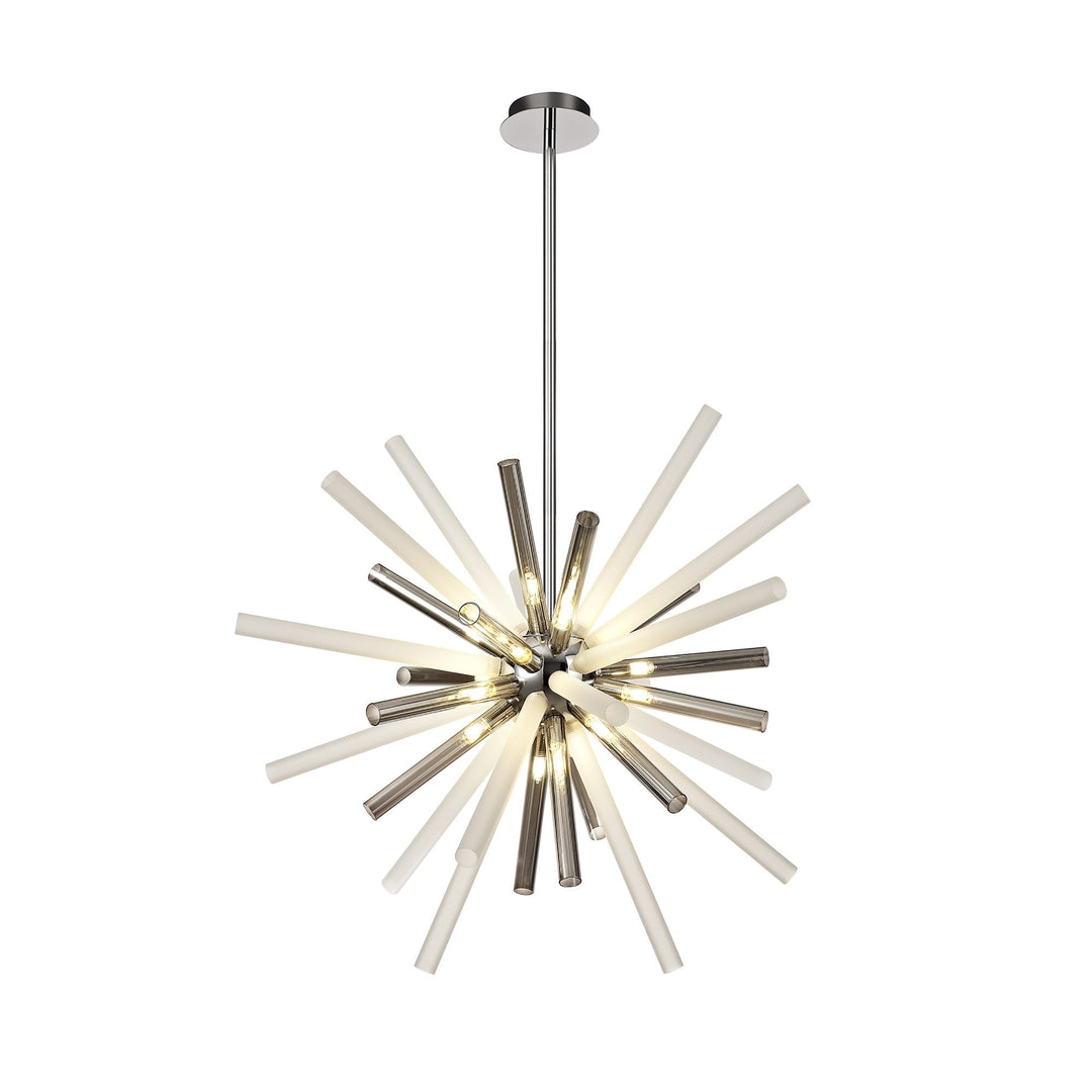 Nelson Lighting NL80479 Fabbio Pendant 16 Light Smoked & Frosted/Polished Chrome
