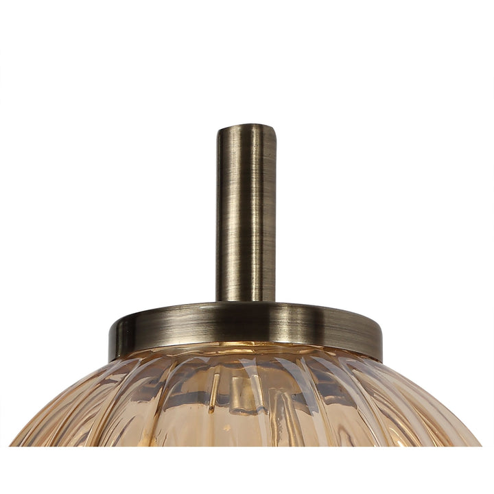 Nelson Lighting NL74449 Farro Wall Lamp Antique Brass/Amber Glass