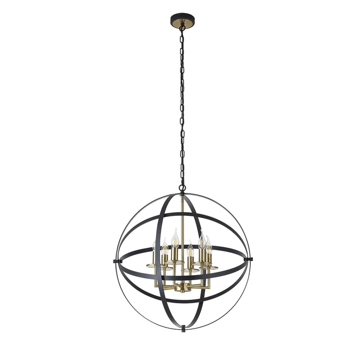 Nelson Lighting NL83249 Galaxy 6 Light Pendant Black/Gold