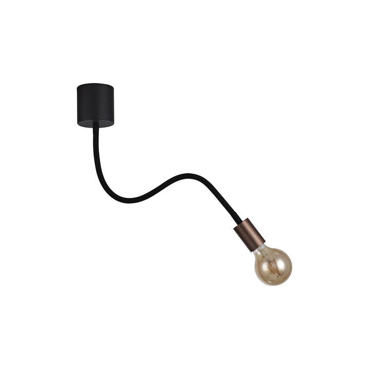 Nelson Lighting NL76439 Gino Flexible Ceiling 1 Light Satin Black/Brushed Copper