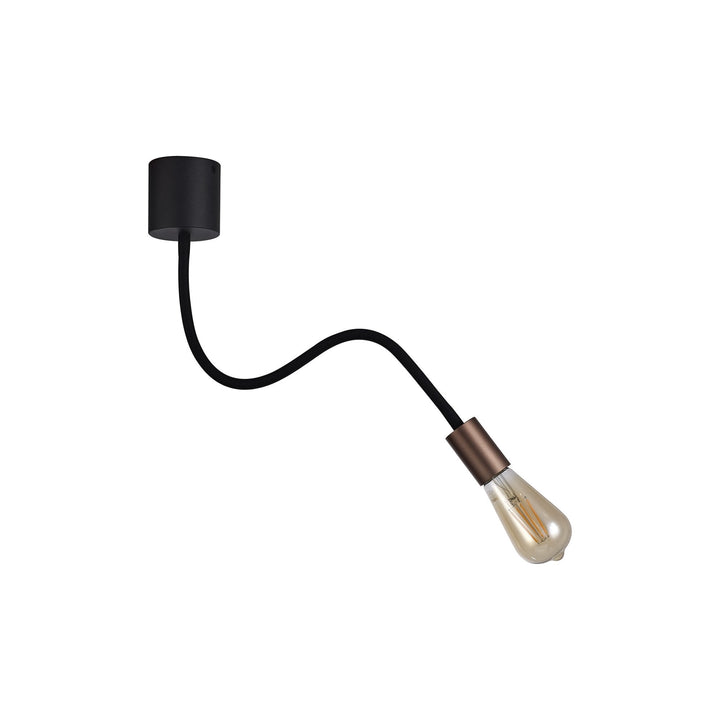 Nelson Lighting NL76439 Gino Flexible Ceiling 1 Light Satin Black/Brushed Copper