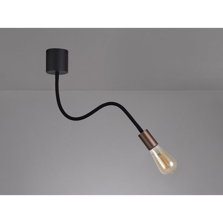 Nelson Lighting NL76439 Gino Flexible Ceiling 1 Light Satin Black/Brushed Copper