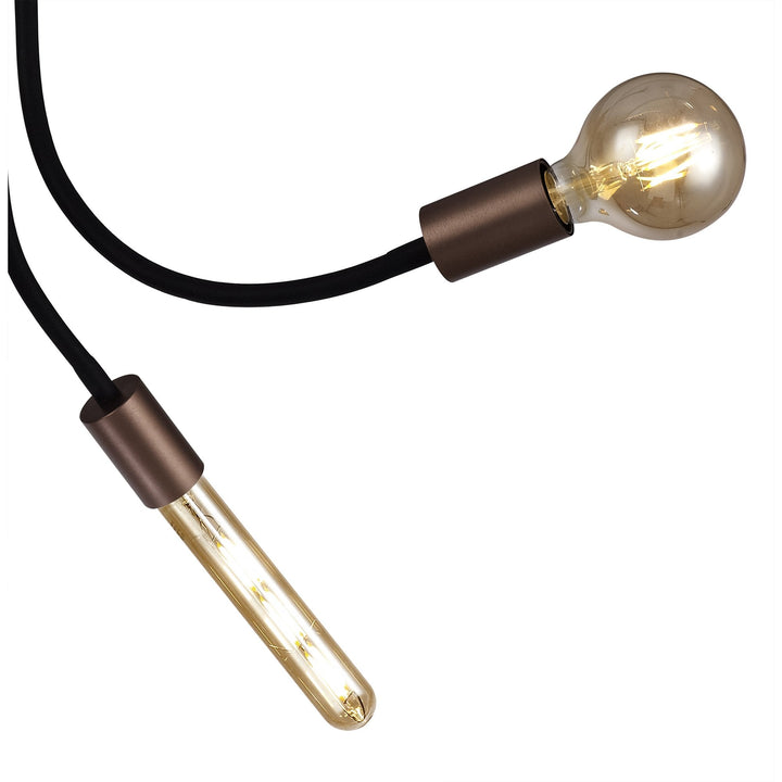 Nelson Lighting NL76459 Gino Flexible Ceiling 3 Light Satin Black/Brushed Copper