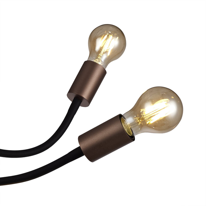 Nelson Lighting NL76469 Gino Flexible Ceiling 5 Light Satin Black/Brushed Copper