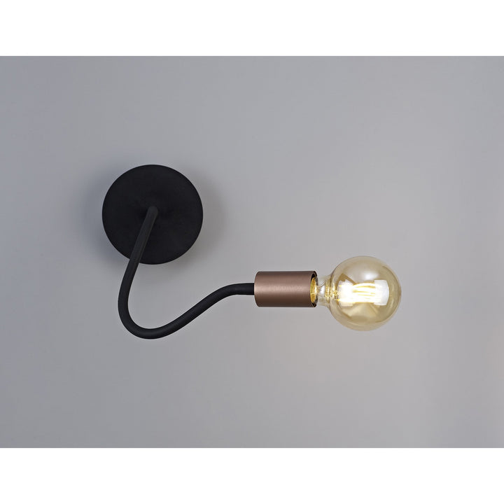 Nelson Lighting NL76479 Gino Flexible Wall Lamp 1 Light Satin Black/Brushed Copper