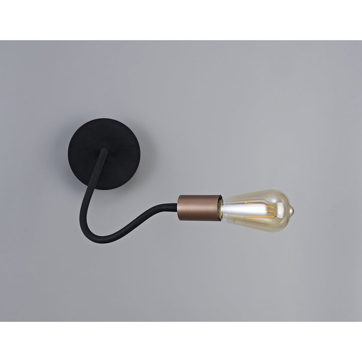 Nelson Lighting NL76479 Gino Flexible Wall Lamp 1 Light Satin Black/Brushed Copper