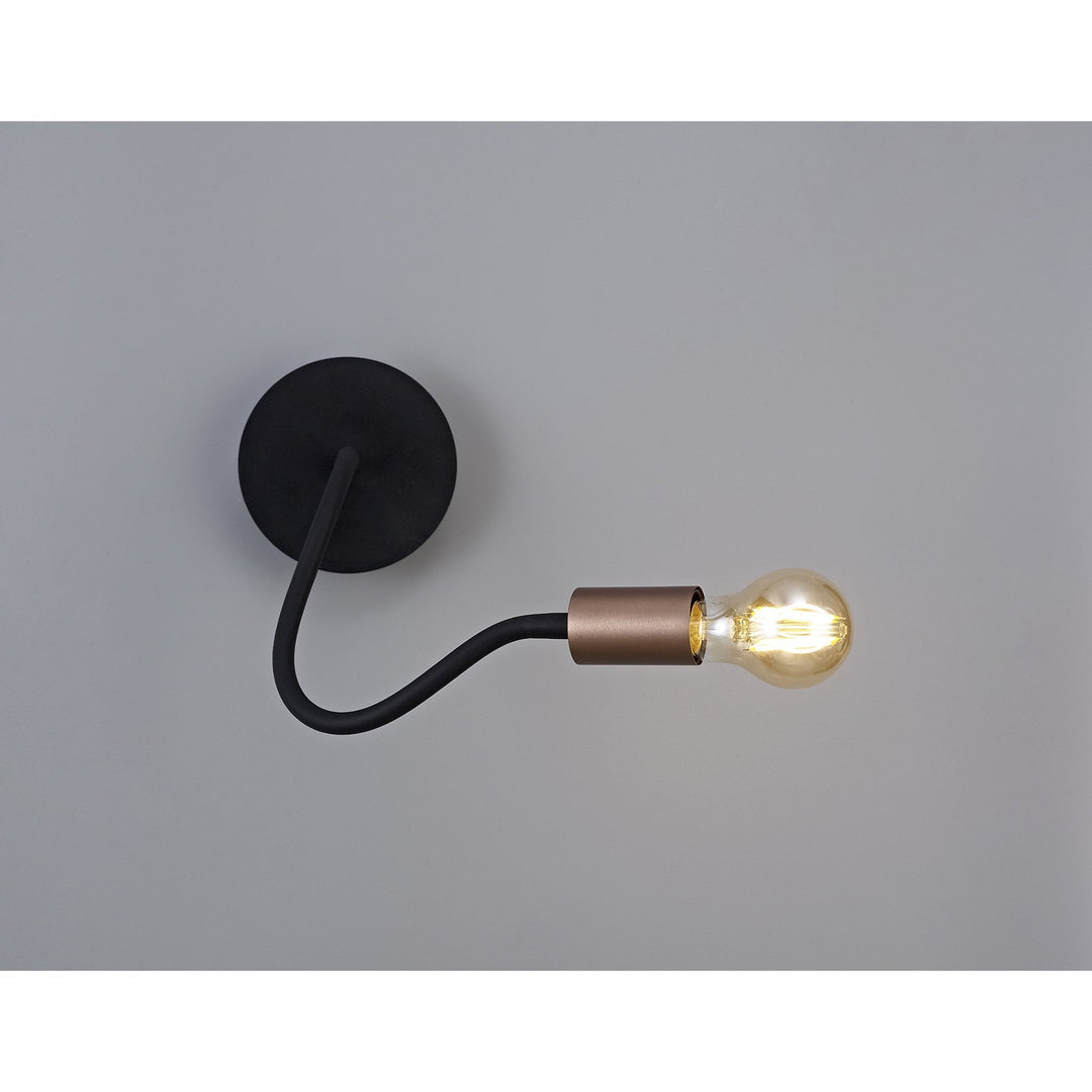Nelson Lighting NL76479 Gino Flexible Wall Lamp 1 Light Satin Black/Brushed Copper