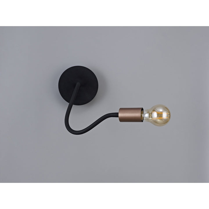 Nelson Lighting NL76479 Gino Flexible Wall Lamp 1 Light Satin Black/Brushed Copper