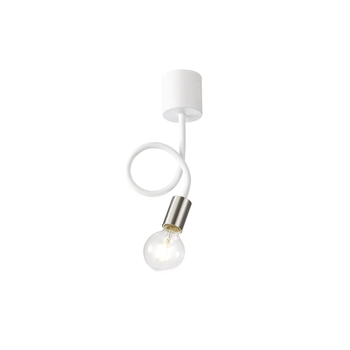 Nelson Lighting NL76509 Gino Flexible Ceiling 1 Light Satin White/Satin Nickel