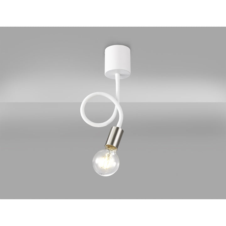 Nelson Lighting NL76509 Gino Flexible Ceiling 1 Light Satin White/Satin Nickel